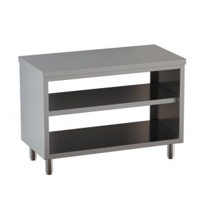 Tavolo su fianchi Inox Gastro Shop 2 ripiani, con alzatina 2000×700×850 mm – DSTF2R207A