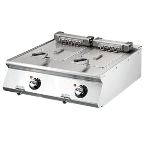 Friggitrice elettrica da banco, capacità 2x 10 litri