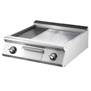 Fry-top elettrico versione top, 1/3 rigata e 2/3 piastra liscia