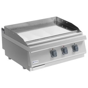 Fry-top elettrico da banco, piastra liscia cromata
