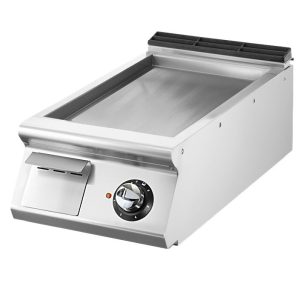 Fry-top elettrico versione top, piastra liscia cromata