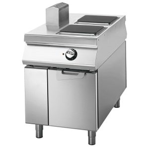 Virtus 900 – Cucina elettrica da 2 piastre quadre su vano con porte, comandi 2 lati – VS11060PCE