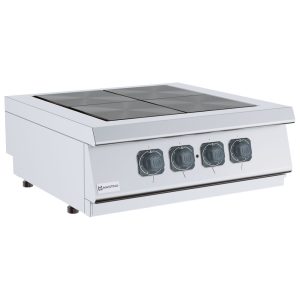 Piano di cottura elettrico da banco con 4 piastre ribaltibili ciascuna da 3 kW