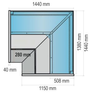 Mastro – Banco carne refrigerato ventilato ad angolo aperto con vetro retto, +2°/+5°C – Z/TM10AAA9
