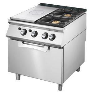 Tuttapiastra gas su forno a gas statico GN 2/1 + 2 bruciatori