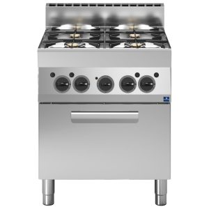 Cucina a gas, 4 fuochi, 1 forno elettrico a convezione