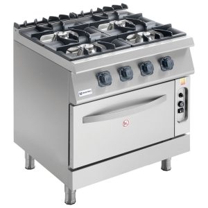 Cucina a gas su forno a gas statico GN 2/1, 4 fuochi