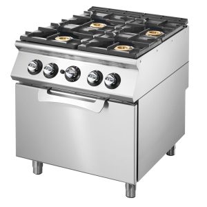 Cucina a gas su forno a gas statico GN 2/1, 4 bruciatori