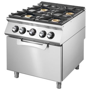 Cucina a gas su forno a gas statico GN 2/1, 4 bruciatori