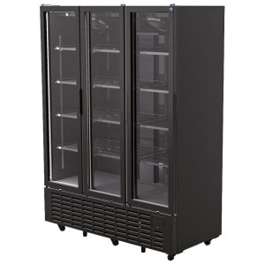 Mastro – Frigovetrina 1491 litri con 3 porte in vetro, +1°/+9°C – Colore nero – BFD0025