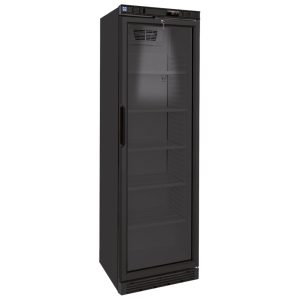 Mastro – Frigovetrina verticale 373 litri con porta in vetro e 5 ripiani, +1°/+9°C - Colore nero – BFD0020/SBL