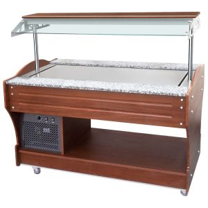 Mastro – buffet freddo a isola con piano refrigerato statico, 4x GN 1/1, cappa non abbassabile – IEC0041