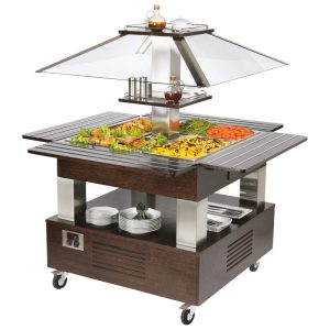 Mastro – buffet freddo a isola con refrigerazione statica, 4x GN 1/1 h=150 mm – IEC0004/R