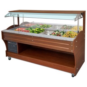 Mastro – buffet freddo murale con refrigerazione statica, 6x GN 1/1 h=150 mm, cappa non abbassabile – IEC0005/I