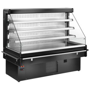 Mastro – Banco self-service refrigerato ventilato murale a 3 ripiani, +2°/+ 4°C, l=1000 mm - colore nero – BGB0455