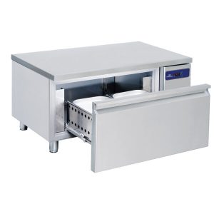 Virtus – base refrigerata con 1 cassetti  GN 2/1 per apparecchiature di cottura, l=1200 mm – BNA0080