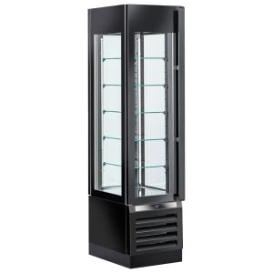 Mastro – Vetrina refrigerata ventilata per cioccolato con 5 ripiani in vetro, 450 mm, +15°/+18°C - colore nero – BFB0064