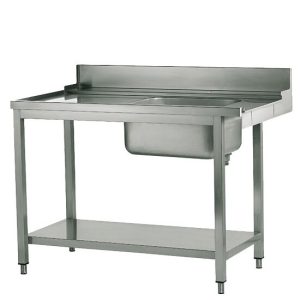 Mastro – tavolo ingresso sinistro con vasca a destra per lavastoviglie a capot, l=1200 mm – Z/TIS1200