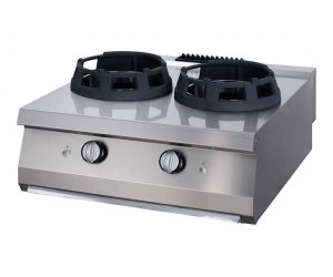 Piano Cottura Wok – Anelli di Cottura 2 x Ø28,5cm – Unità Doppia – Profondità 70cm – Gas – Linea Heavy Duty – Maxima 09396006