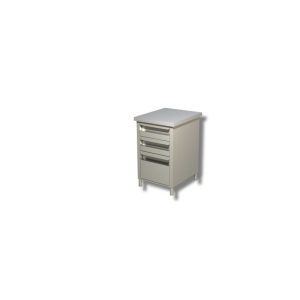 Cassettiera inox con 2 cassetti e un cassettone – 400 × 600 × 850 mm – Inox Gastro Shop