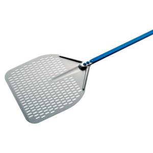 Mastro – pala rettangolare perforata per pizze, 450x450 mm, l=1700 mm – Z/GA45RF