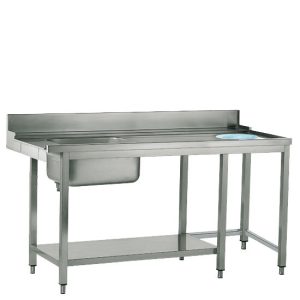 Mastro – tavolo ingresso destro con vasca a sinistra e foro rifiuti, l=1500 mm – Z/TIDFR1500