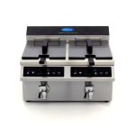 Friggitrice – 2 x 8L – 2 Cestelli – con Rubinetto di Scarico – Induzione – Maxima 09371095