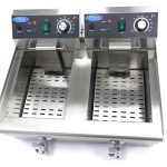 Friggitrice – 2 x 10L – 2 Cestelli – con Rubinetto di Scarico – Maxima 09365229