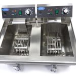 Friggitrice – 2 x 13L – 2 Cestelli – con Rubinetto di Scarico – Maxima 09365231