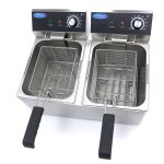 Friggitrice – 2 x 8L – 2 Cestelli – fino a 2,8kg di Patatine Fritte – Maxima 09365225
