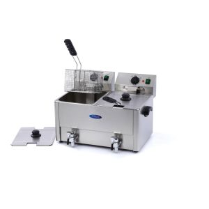 Friggitrice - 2 x 8L - 2 Cestelli - con Rubinetto di Scarico – Maxima 09300416