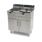 Friggitrice – 2 x 16L – 2 Cestelli – con Rubinetto di Scarico e Base Armadiata – 400V – Maxima 09365156