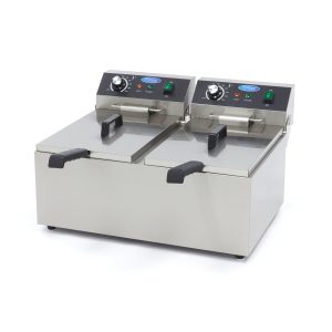 Friggitrice - 2 x 11L - 2 Cestelli - fino a 2,8kg di Patatine Fritte – Maxima 09365227