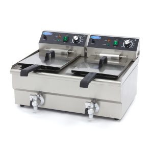 Friggitrice - 2 x 13L - 2 Cestelli - con Rubinetto di Scarico – Maxima 09365231