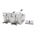 Friggitrice – 2 x 16L – 2 Cestelli – con Rubinetto di Scarico – Maxima 09365011