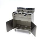 Friggitrice – 2 x 16L – 2 Cestelli – con Rubinetto di Scarico e Base Armadiata – 400V – Maxima 09365156