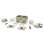Friggitrice – 2 x 8L – 2 Cestelli – con Rubinetto di Scarico – Maxima 09300416
