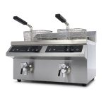 Friggitrice – 2 x 8L – 2 Cestelli – con Rubinetto di Scarico – Induzione – Maxima 09371095