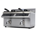 Friggitrice – 2 x 8L – 2 Cestelli – con Rubinetto di Scarico – Induzione – Maxima 09371095