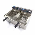 Friggitrice – 2 x 16L – 2 Cestelli – con Rubinetto di Scarico – Maxima 09365011