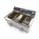 Friggitrice – 2 x 16L – 2 Cestelli – con Rubinetto di Scarico – Maxima 09365011