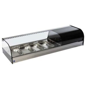 Mastro – Vetrinetta tapas refrigerata con vetro curvo, 4x GN 1/3 h=40 mm – TPFR4IA
