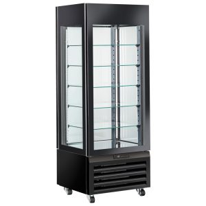 Mastro – Vetrina refrigerata ventilata per gelato con 5 ripiani in vetro, 700 mm, -22°/+5°C - colore nero – BFA0041