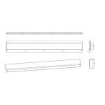 Alzatina TOPLINE in acciaio inox H 100 mm per tavolo da lavoro 160 cm