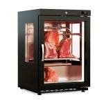 Vetrina per frollatura carne Dry Aging – 120 L, 20 kg, nera, vetri laterali – 11673