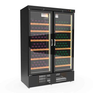 Frigorifero per vino – 1201 L, 210 bottiglie, nero – 11656