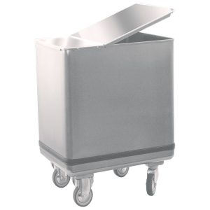 Tramoggia per farina con coperchio in inox, 195 litri – 2671