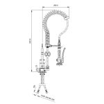Doccetta lavastoviglie TOPLINE con miscelatore monocomando - Monoforo/Bassa altezza, 115 × 350 mm