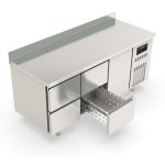 Tavolo refrigerato VAIOTEC TOPLINE 1 porta + 4 cassetti con alzatina – GN 1/1 – 403 L